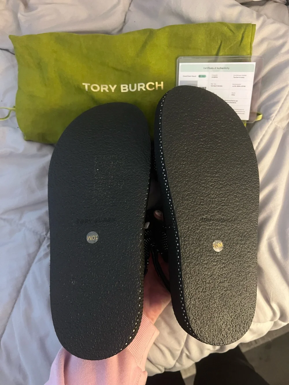 Tory Burch Black Embellished Strap Sandals